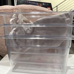 Clear Plastic Storage Bins (Set of 3)