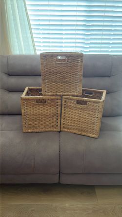 Ikea Wicker Cube Baskets