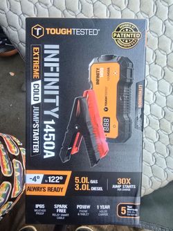 ToughTested Infinity 1450A Jump Starter, brand new in box.