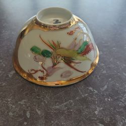 1900's Porcelain Soup Bowl.  Handpainted With 24kt  Gold