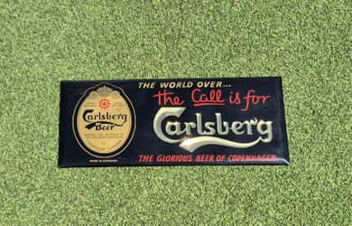 Carlsberg Beer 1940 Celluloid Vintage Sign Old & Original