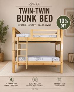 Twin bunk bed natural litera cama con colchones camas nuevas