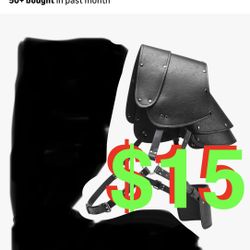 Mens Renaissance Costume Medieval Belt Shoulder Armor Faux Leather.