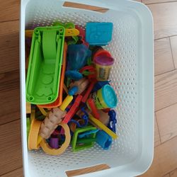 Large Bin Of Play Doh With Accessories 