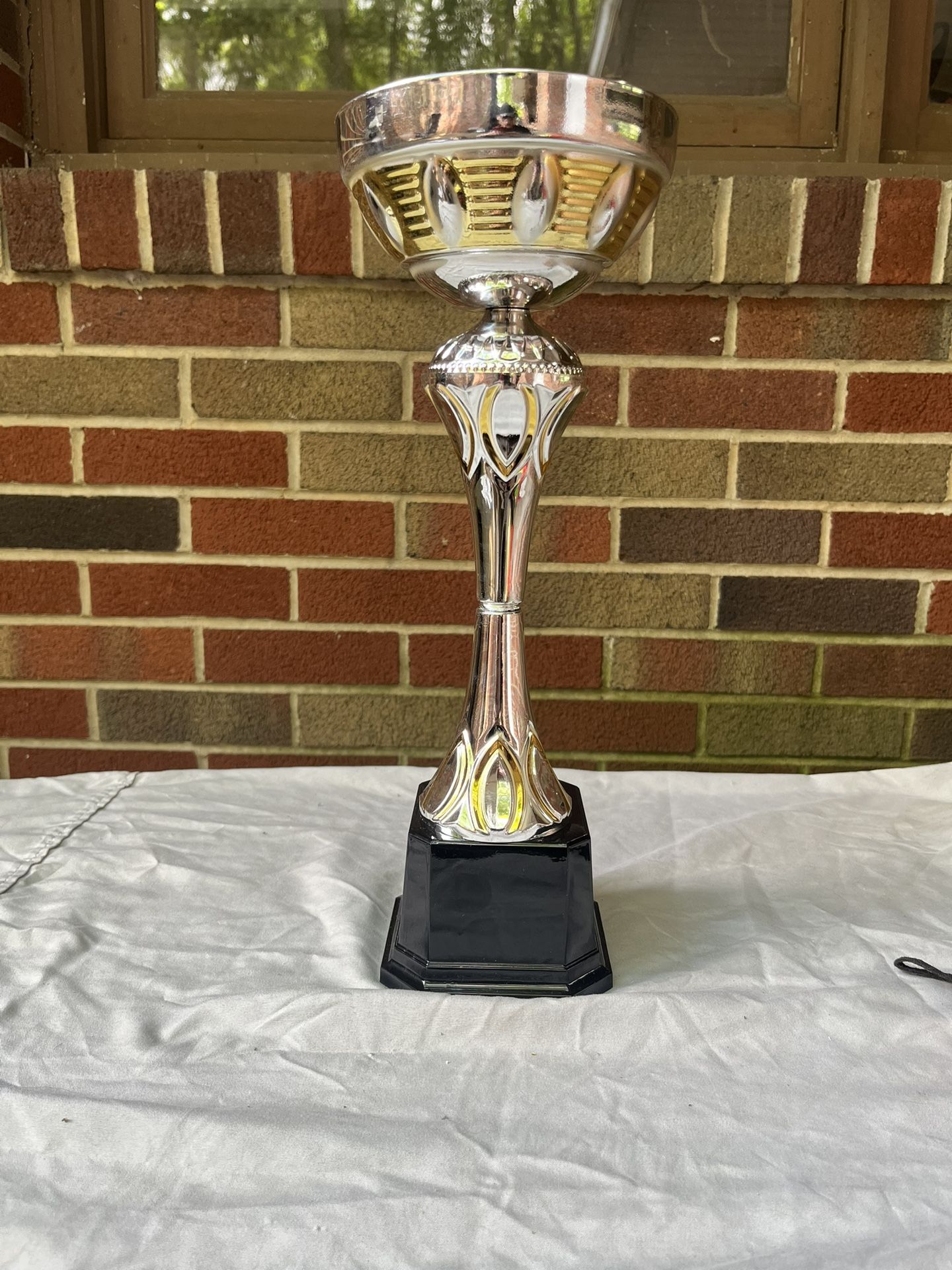 Tall Silver & Gold Trophy Cup – 15” | Includes Custom Engraving $20 engraved