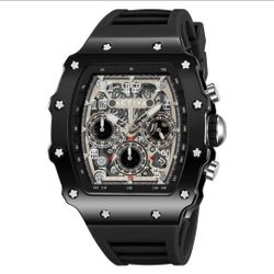 Activa X Invicta men's watch w/ skeletal dial - 44.3mm black