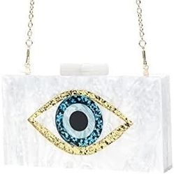 Evil Eye Clutch Purse W/ Chain Shoulder