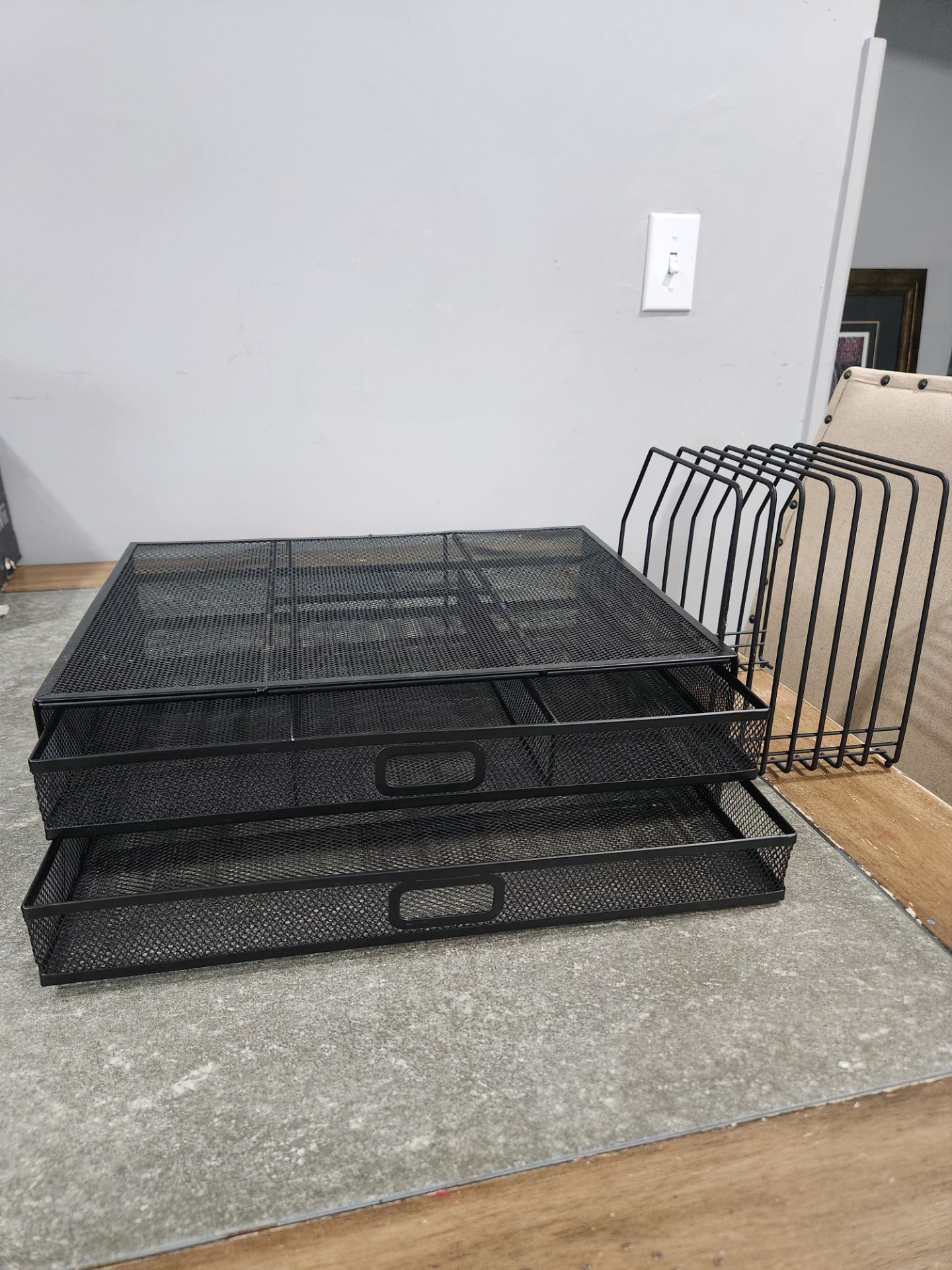 Metal Computer Stand with 2 drawers. And File holder set