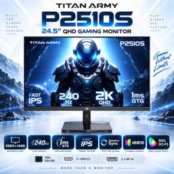Titan Army P2510S 24.5" Gaming Monitor QHD 240Hz 1ms IPS - New