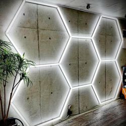 Hexagon LED Garage Light for Workshop Car Detailing Showroom 5 Hex Custom 15950 LM 6500K Daylight White 24 Pack LED Garage Lights