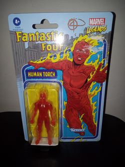Hasbro Marvel Legends Retro Human Torch Kenner 3.75 New Figure Fantastic 4