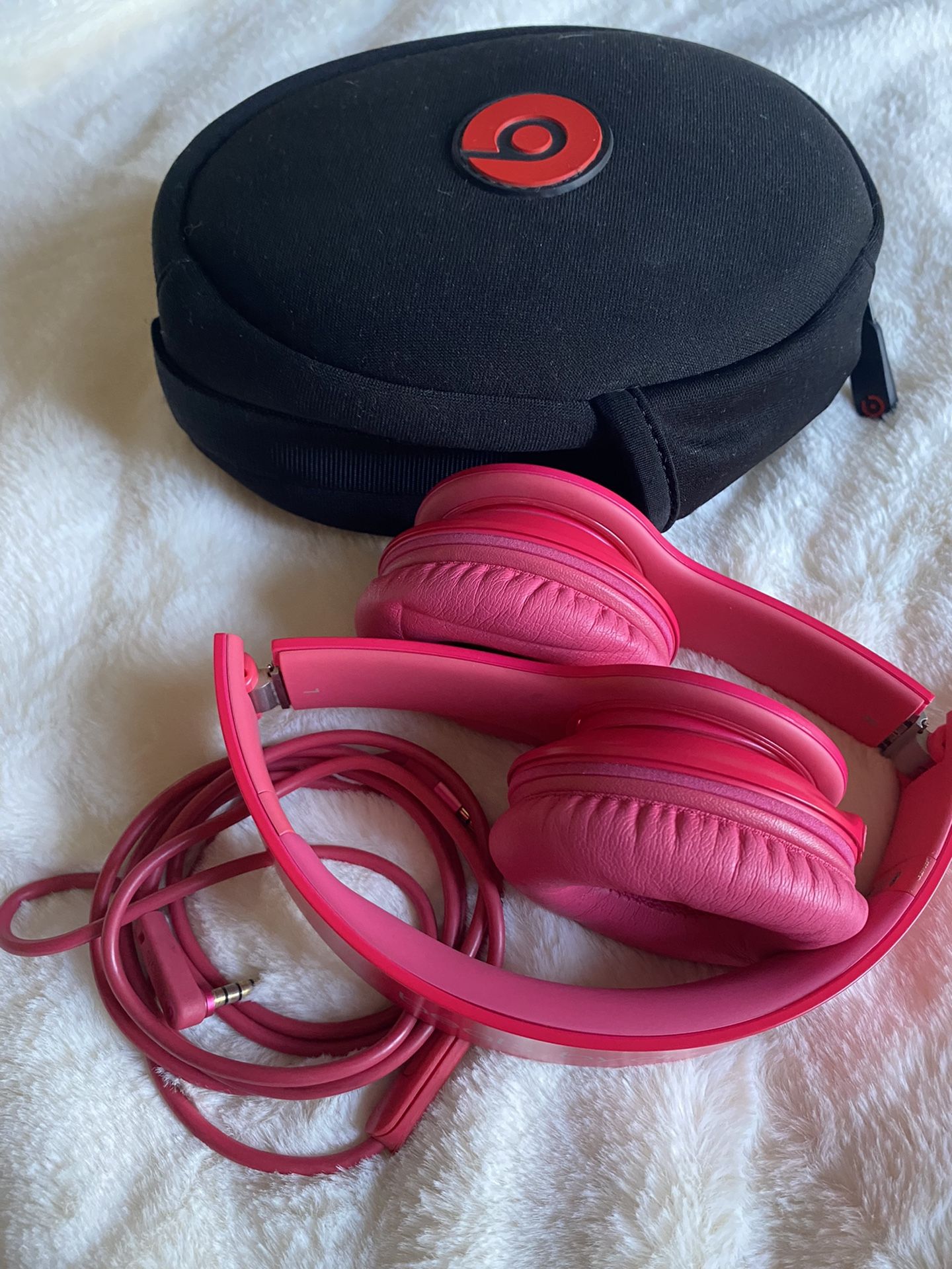 Pink beats headphones with wire sale