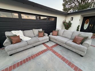 Gray Fabric Sofa Set – 2 Pieces