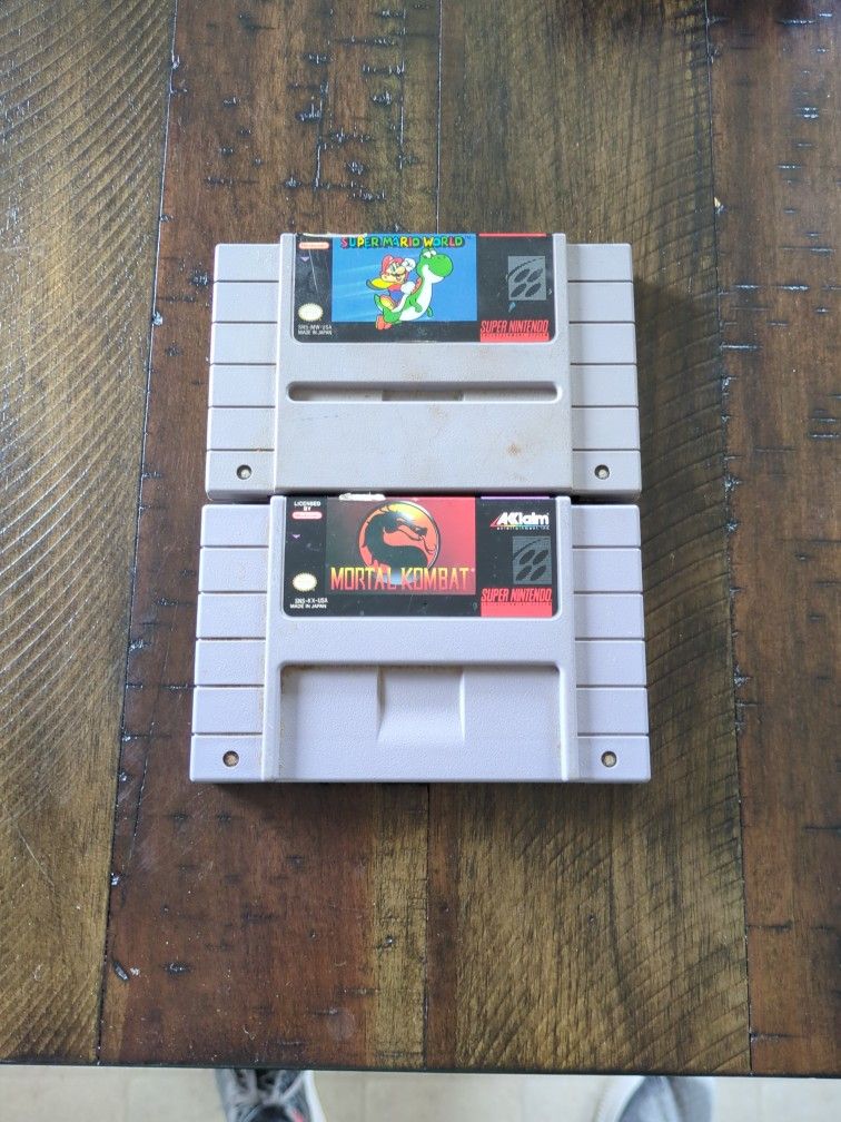 Super Mario World And Mortal Kombat For SNES 