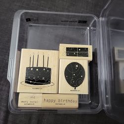 Stampin' Up! - Birthday Whimsy Wood Mount Stamp Set *Retired*