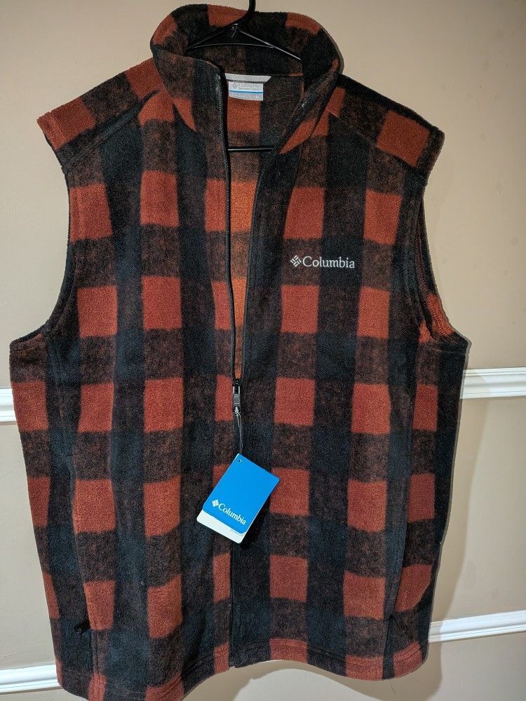 NWT Men's Columbia Zip Fleece Vest Size Medium
