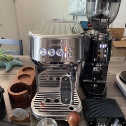 Breville Bambino Plus - Breville Espresso Machine - BES500 + 64mm shardor flat burr grinder