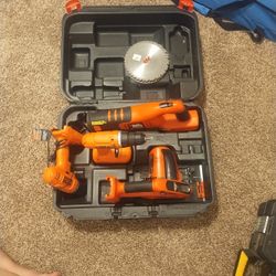 18 Volts,Tools Box With 4 Different Tools Works Good Has Charger