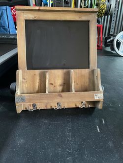 Rustic chalkboard key holder shelf Rustic chalkboard key holder shelf