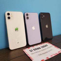 Apple IPhone 11 Unlocked For All Carriers - $1 Down Today - NO CREDIT Needed