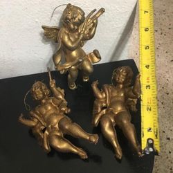 SET DE ANGELITOS ANTIGUO DE RESINA