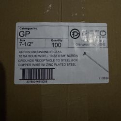  7 in. 12 AWG 1-Wire Stripped Grounded Pigtails with Screws, Green (100 Pack)