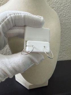 18mm - 925 Sterling Silver Hoop Earrings