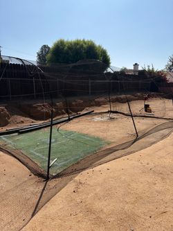 Batting Cage, Pitching Machine, Balls, Tee and Backstop