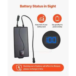 Battery Pack for Reclining Furniture with Adapter, 5000 mAh Rechargeable Recliner Battery Pack with Universal 2-Pin Connector and LED Screen, for Elec