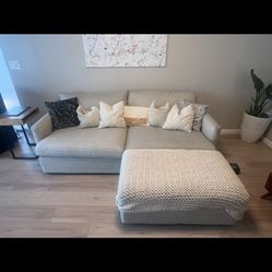 Crate And Barrel Sofa + Moveable Ottoman 