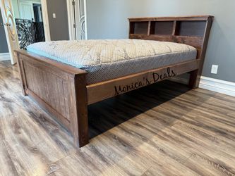 Full Solid Wood Bed With Mattress $440