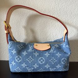 Louis Vuitton Denim Bag LV Purse Vintage 