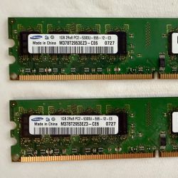 Samsung 2GB Kit (2x1GB) DDR2 PC2-5300u 667MHz (2Rx8) 240-pin Desktop DIMM