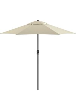 Sunline 9 ft Patio Umbrella with Crank & Push Button Tilt, Outdoor Market Umbrella with UV Protection & Wind Vent, Metal Frame for Deck, Pool & Table,