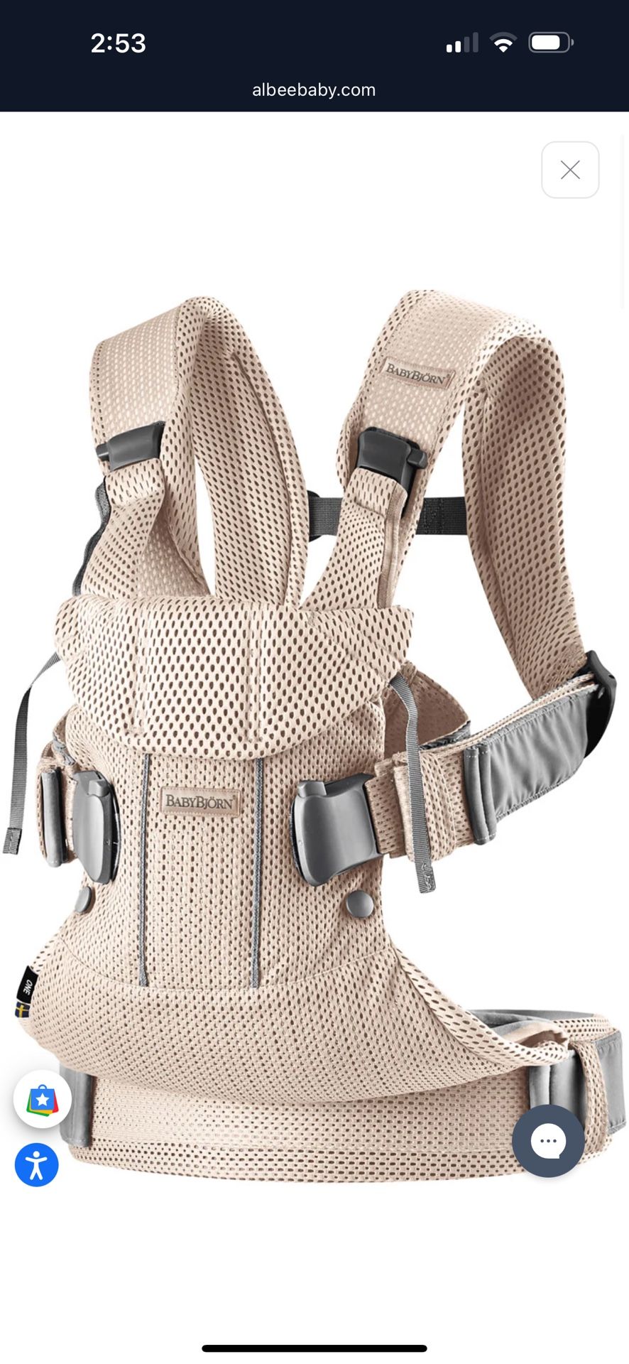 BabyBjörn Baby Carrier One Air, 3D Mesh - Pearly Pink