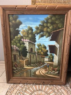 Two Large Picture Frames With Canvas