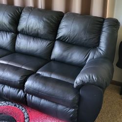 Black Leather Couch 