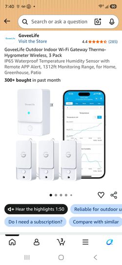 GoveeLife Wi-Fi Thermo-Hygrometer Sensor 3 Pack
