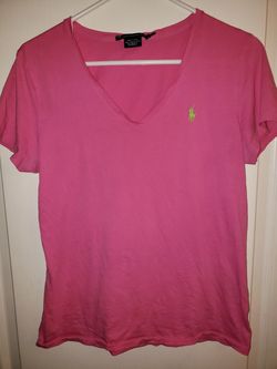 Ralph Lauren V-Neck Shirt Pink Size Large