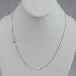 .925 Sterling Silver Box Link Chain 20in Long