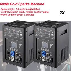 2pcs 600w Cold Spark Machine Stage Effect Sparklers with Flight Case Wedding