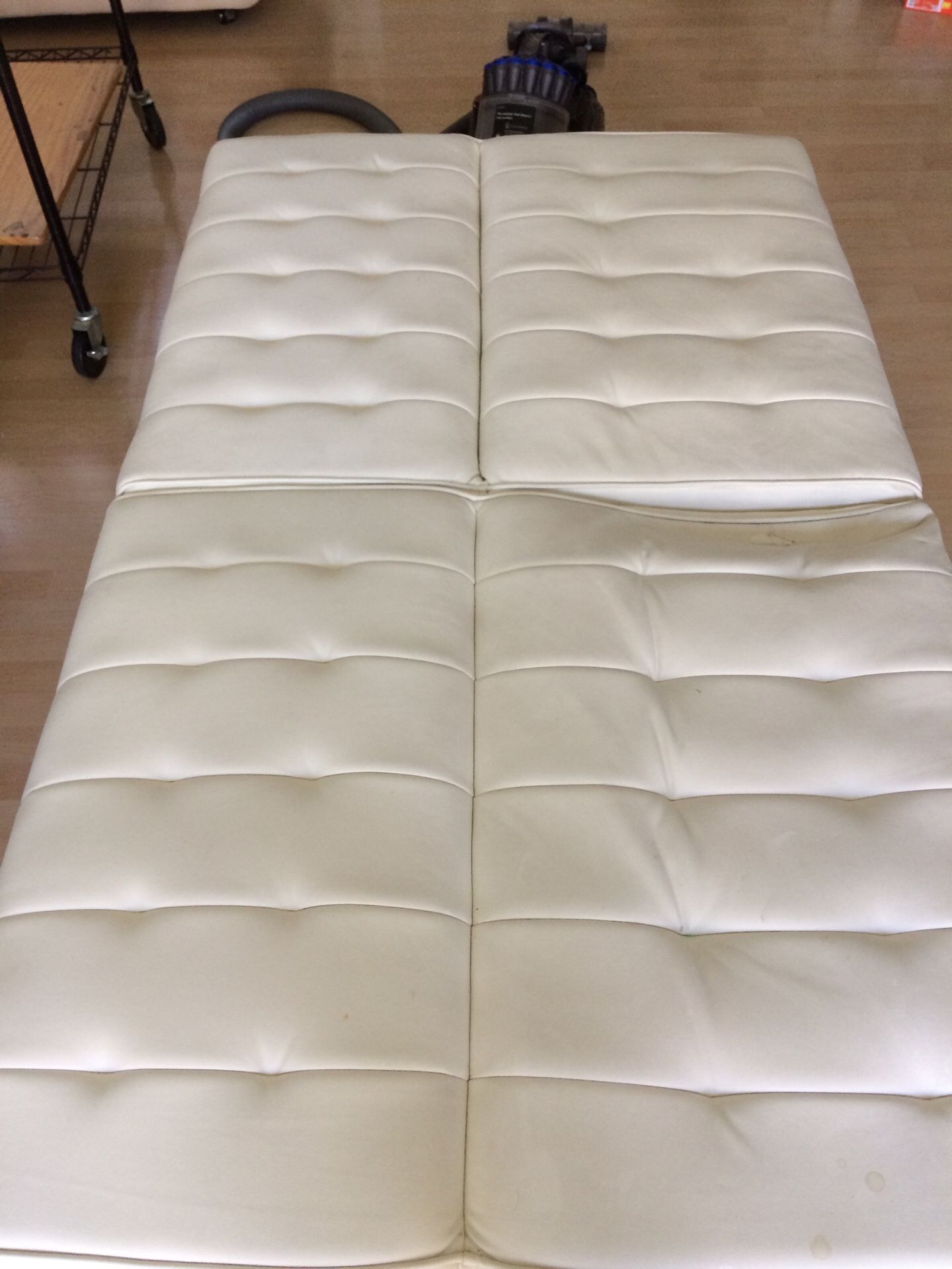 White leather futon
