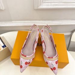 Cherry Crystal series pointed open heel high heels