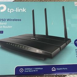 Router.  TP link AC 1750 wireless dual bound gigabit router. Archer C7