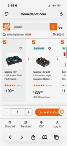 Makita double charger and two batteries separate