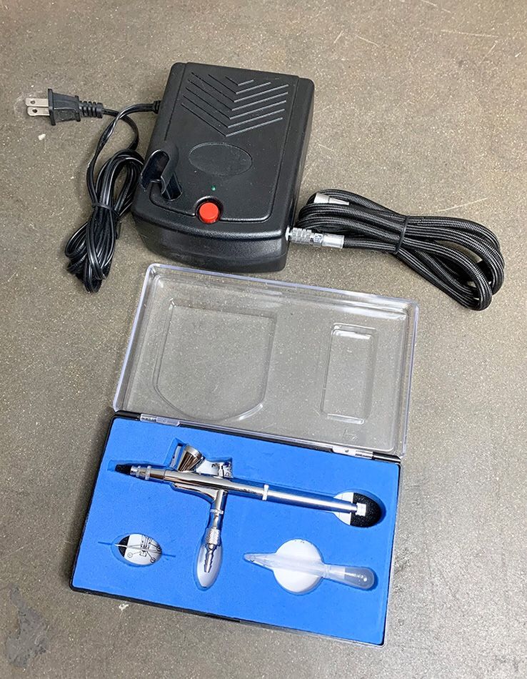 Brand New $35 Airbrush Kit w/ Air Compressor & Dual-Action Airbrush for Makeup, Tattoo, Cake Decorating