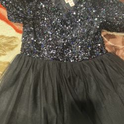 Girl Dress Black Sequence