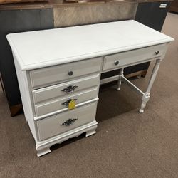 White 4 Drawer Vanity Desk