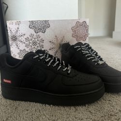  Brand New Black Supreme Air Force 1 With Box