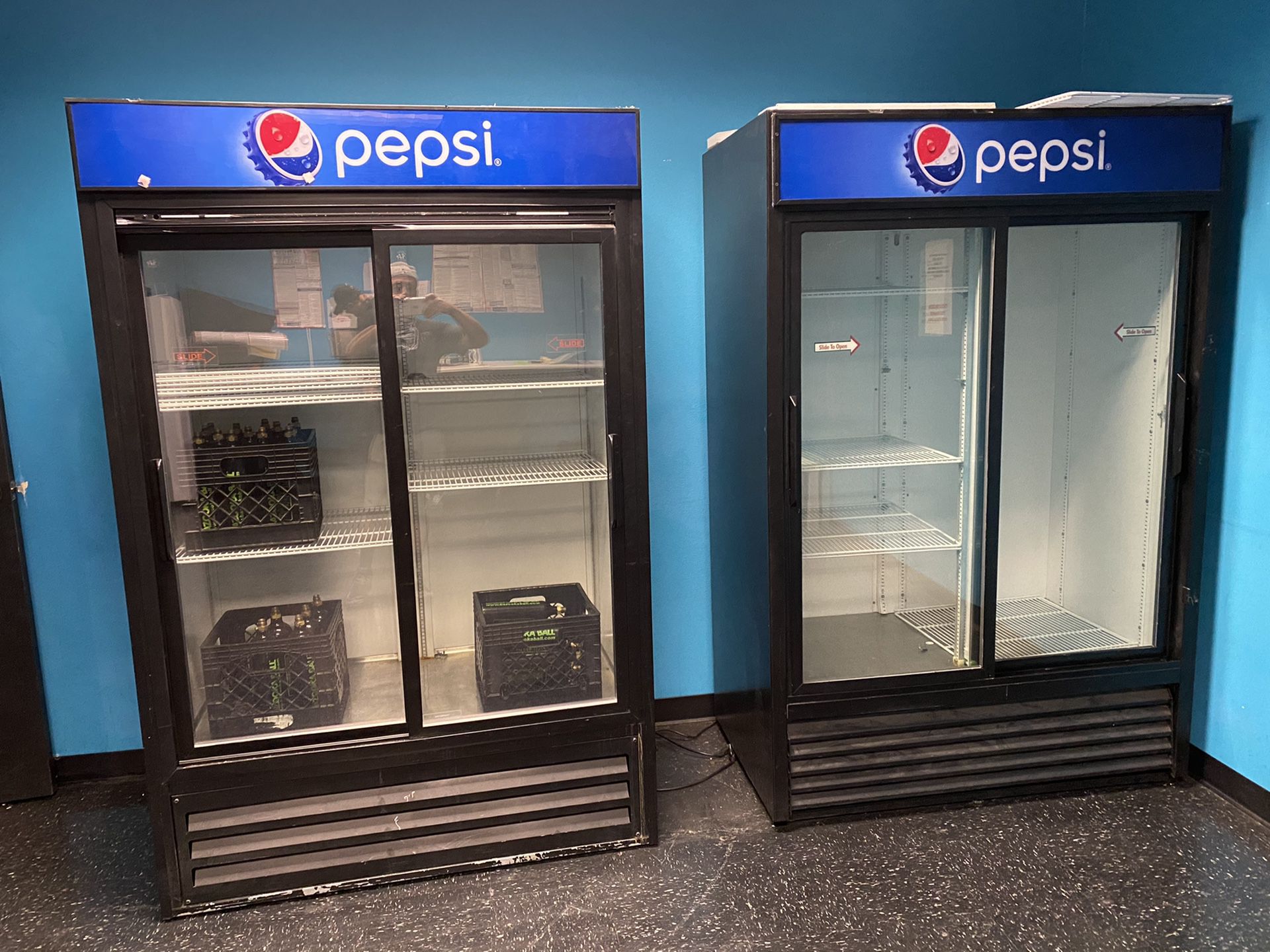 Pepsi Large Commercial Restaurant Beverage Cooler Refrigerator Freezer
